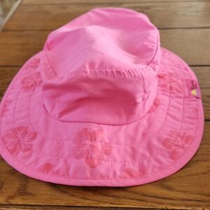 Pink Wide-Brimmed Sun Hat with Floppy Design Sun Protection Zone